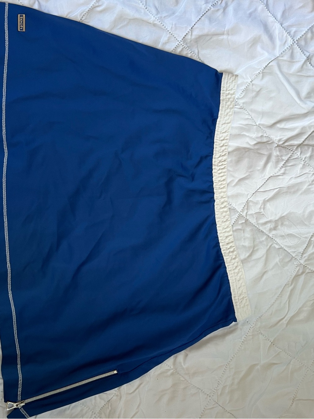 Tail Tech Blue Mini Skirt with White Waistband